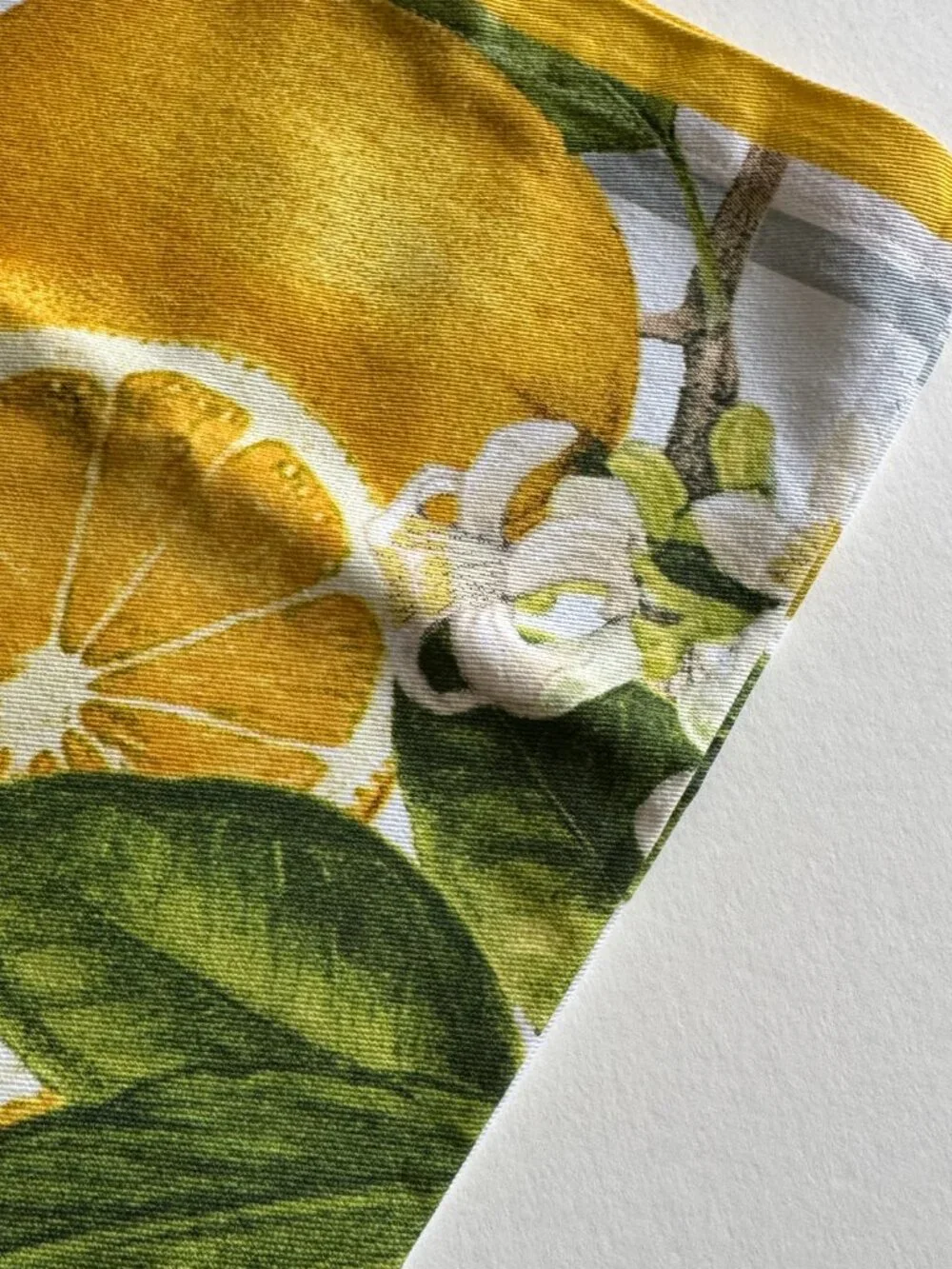 Williams Sonoma Meyer Lemon Print Dinner Napkins Cotton 20